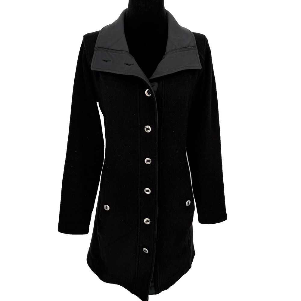 Kuhl Alfpaca Fleece Long Jacket Women's Small Black Funnel Neck Outdoors Cozy